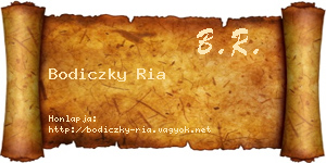 Bodiczky Ria névjegykártya